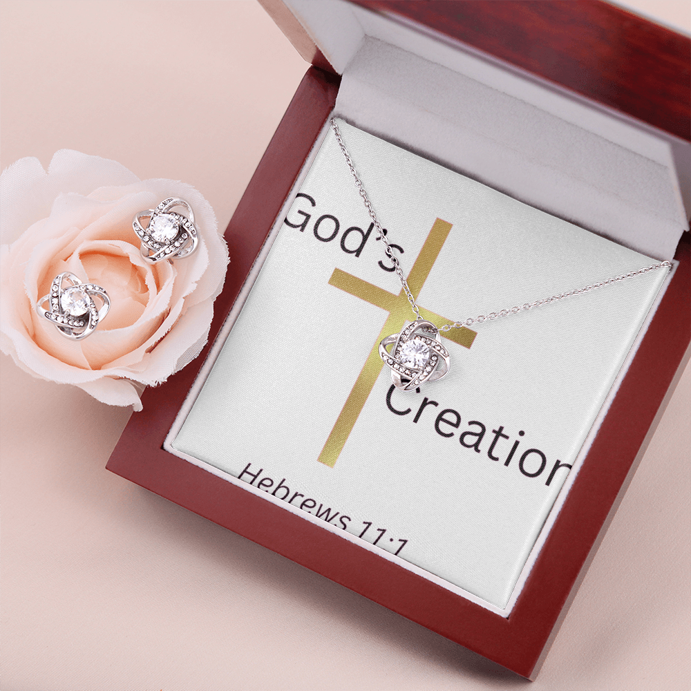 Love Knot Necklace & Earring Set