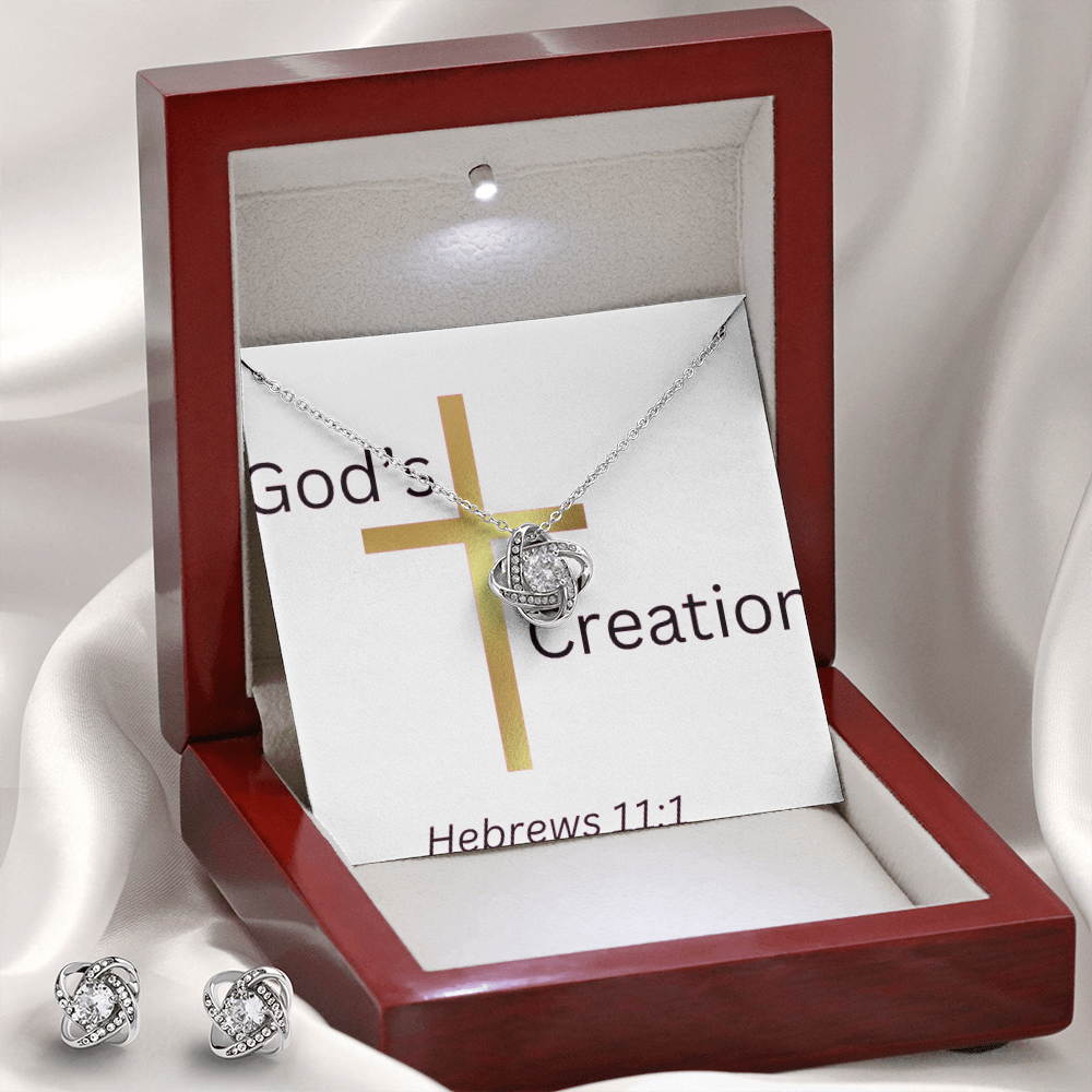 Love Knot Necklace & Earring Set