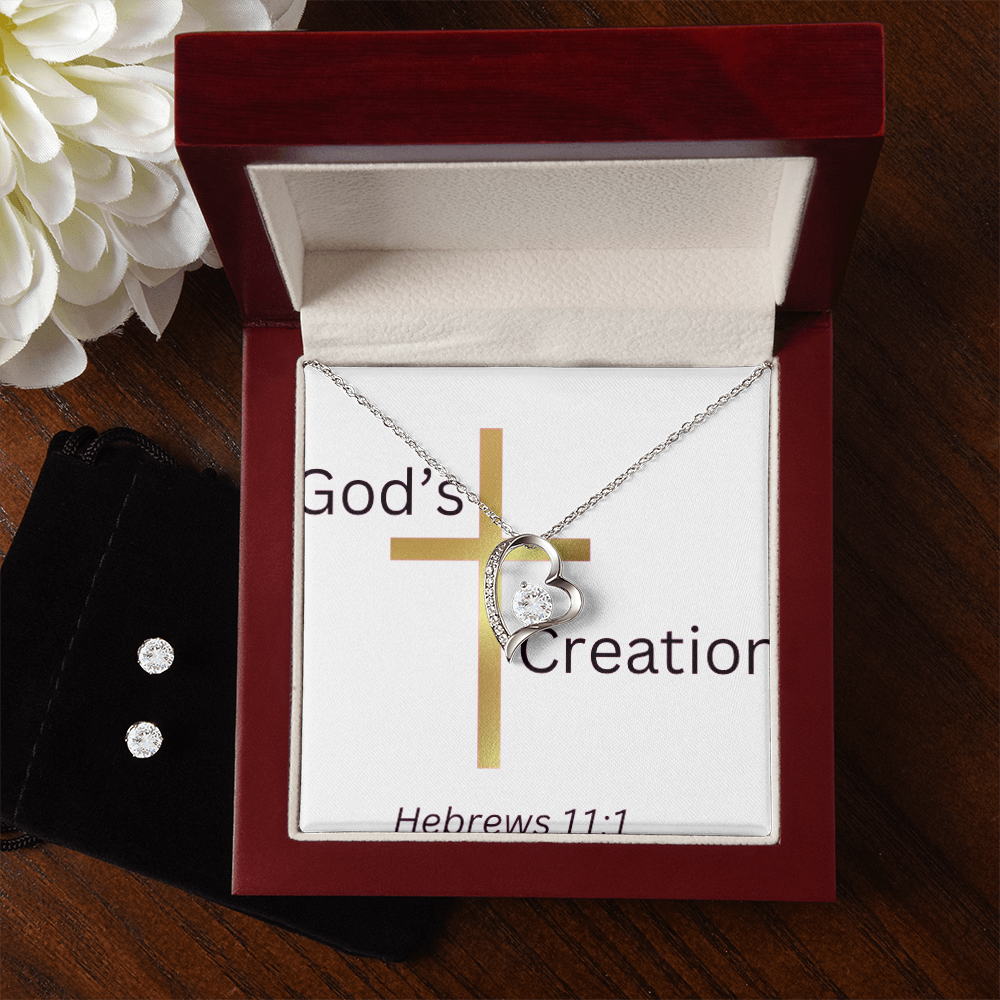 Forever Loved Necklace and Cubic Zirconia Earring Set