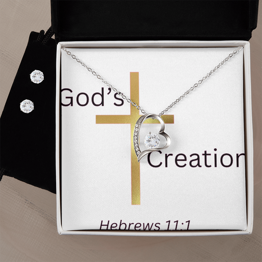 Forever Loved Necklace and Cubic Zirconia Earring Set